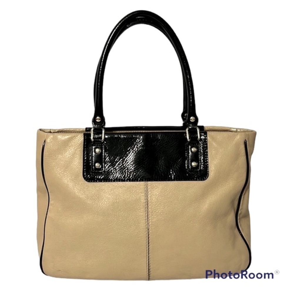 Kate Spade Beige & Black Boerum Hill Anisha Leather Tote Bag